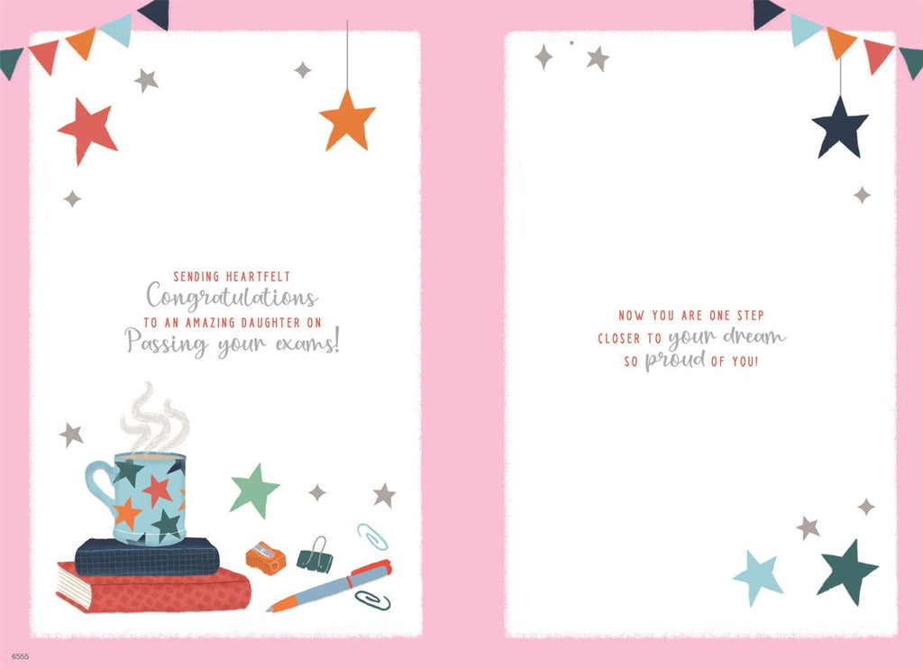 Daughter, on passing your exams  - Congratulations card