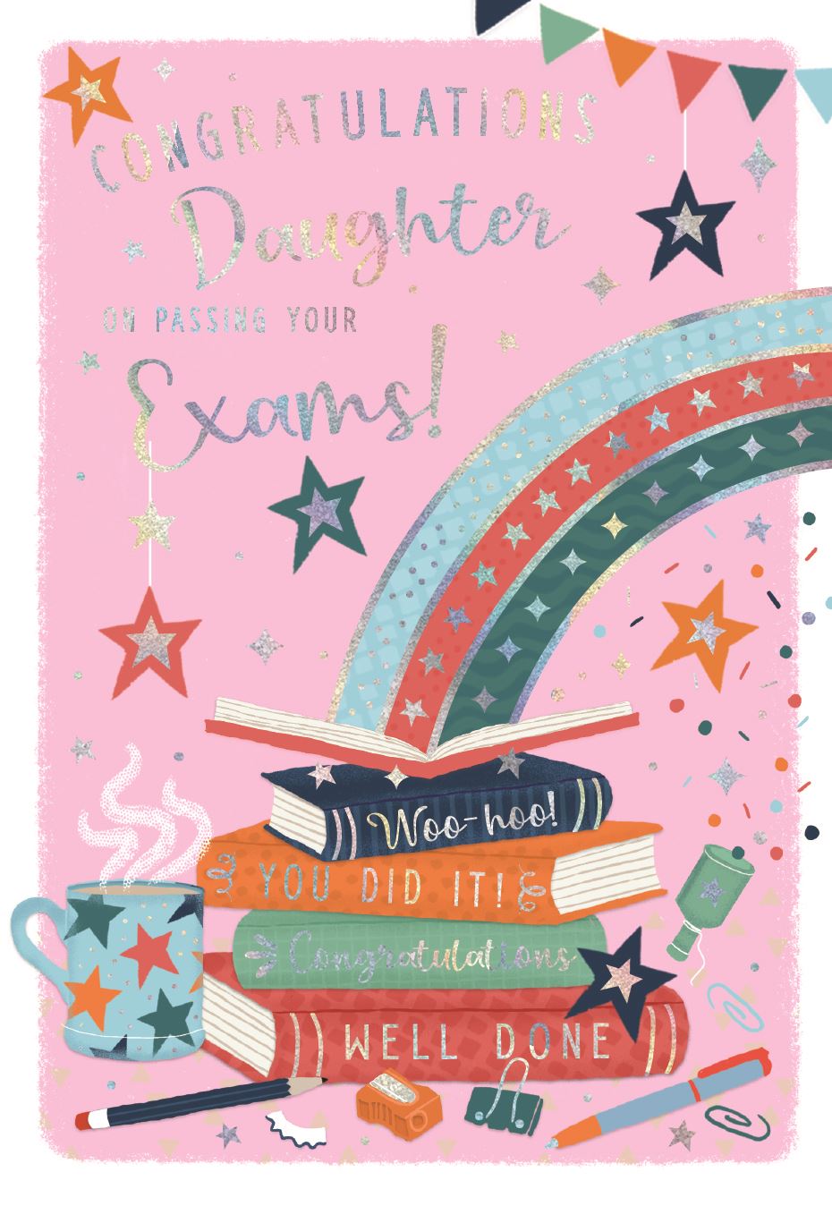 Daughter, on passing your exams  - Congratulations card