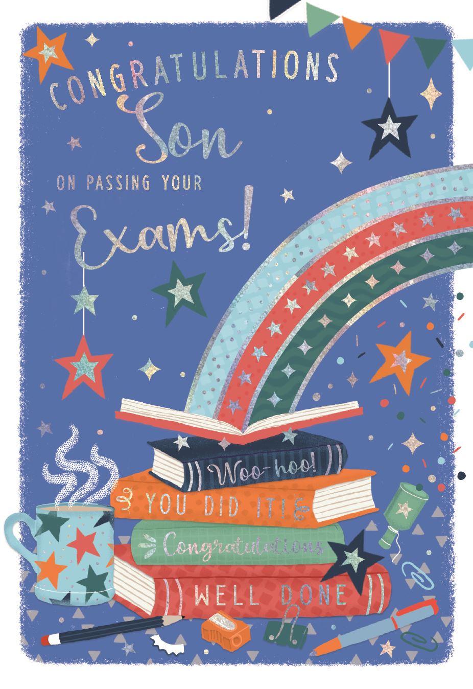 Son on passing your exams - Congratulations card