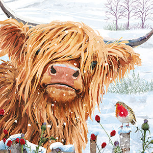 Highland cow - Pack of 6 Charity Christmas cards