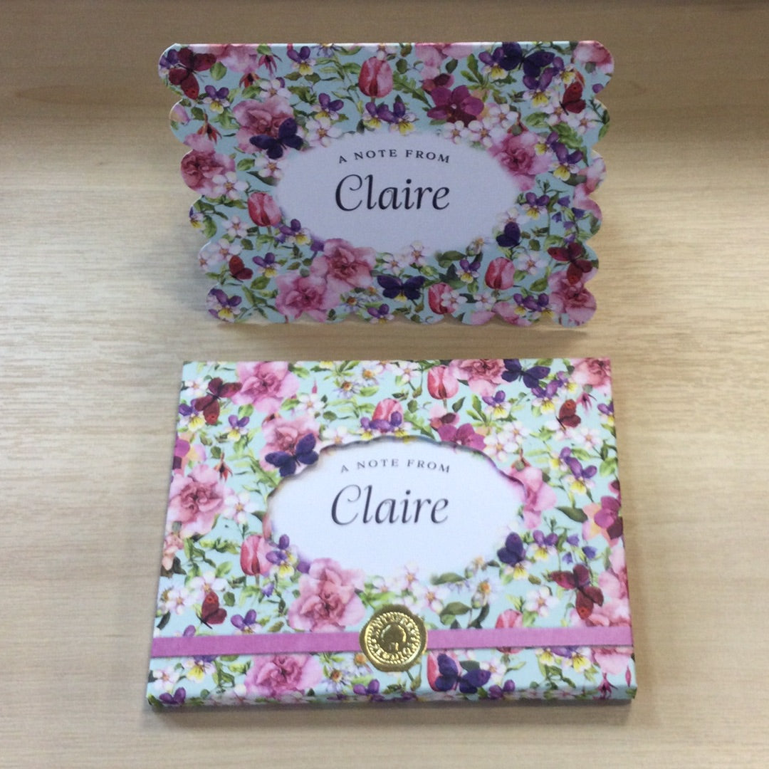 A Note from Claire-  8 notelets