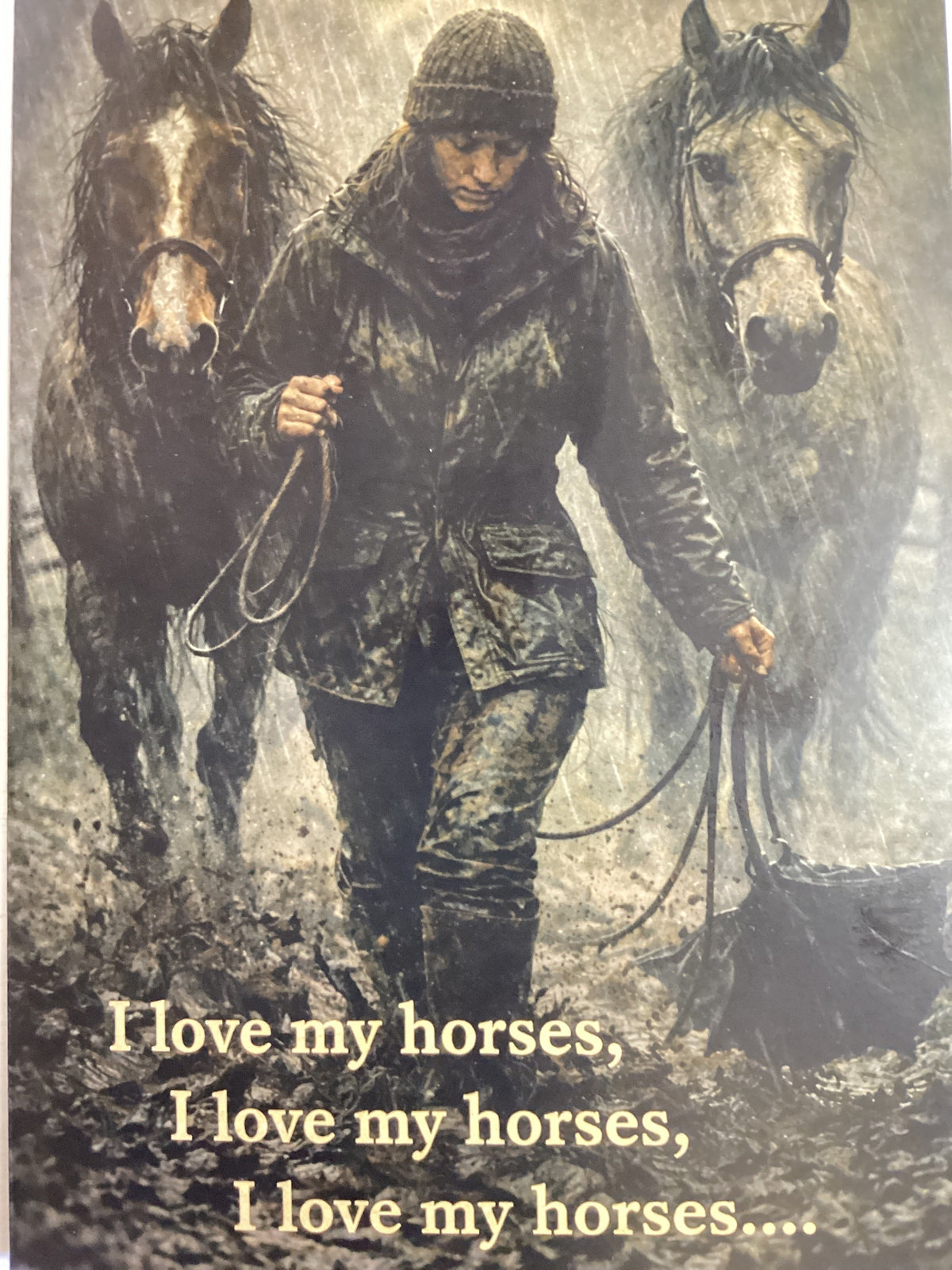 I Love My Horses - Funny Card