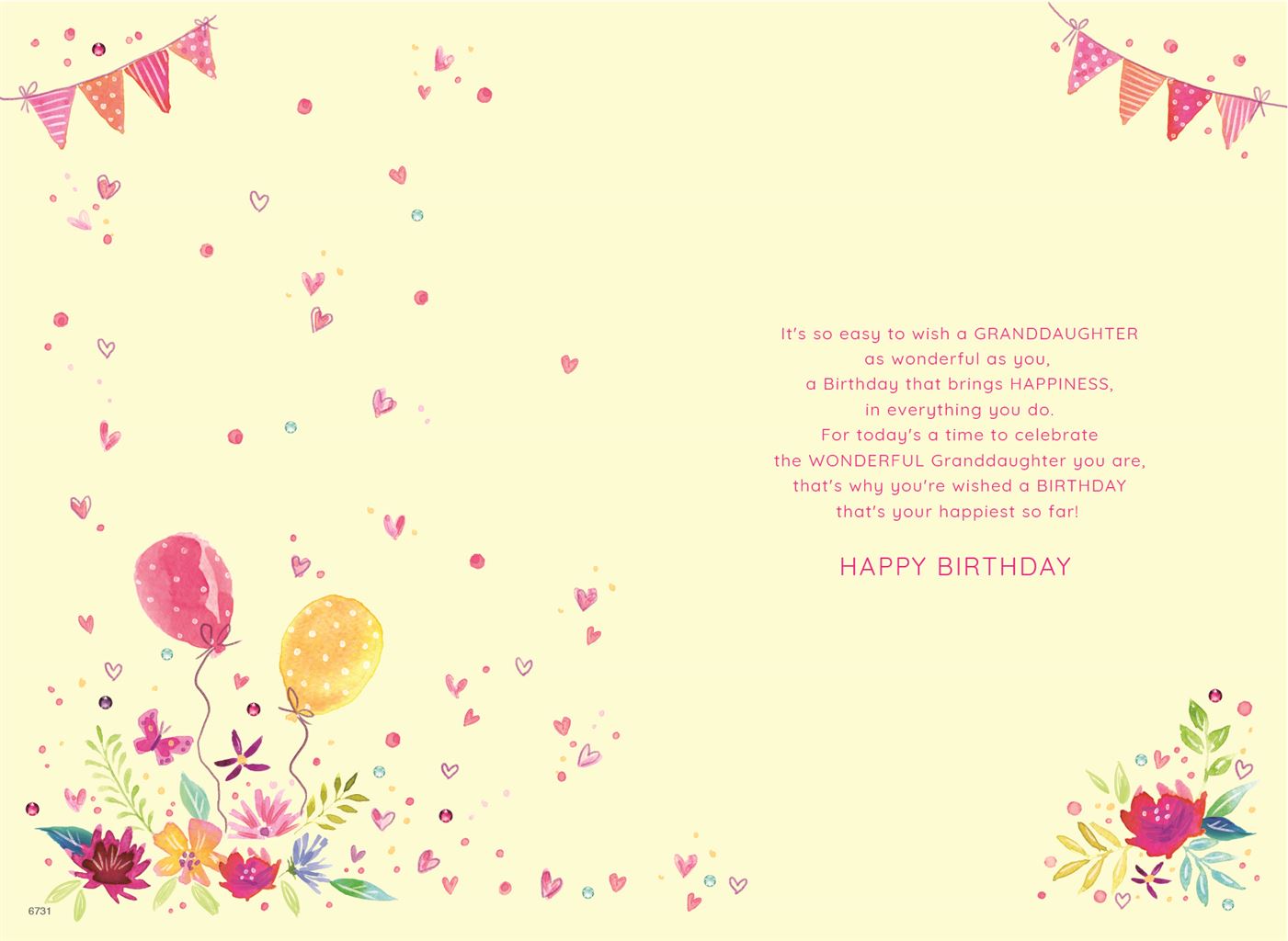 Granddaughter Birthday card