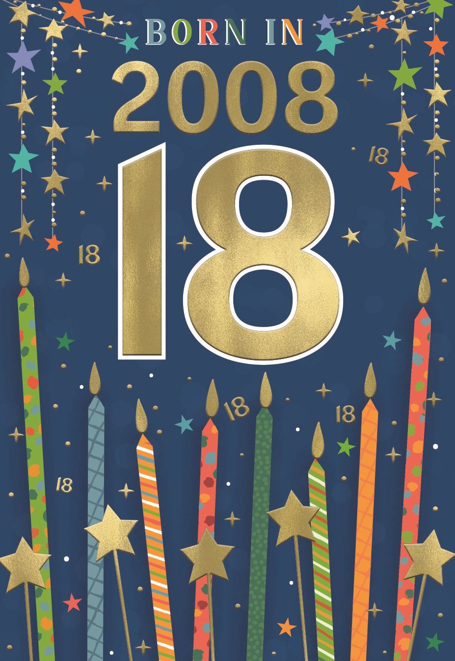 Born in 2008 - 18th birthday card