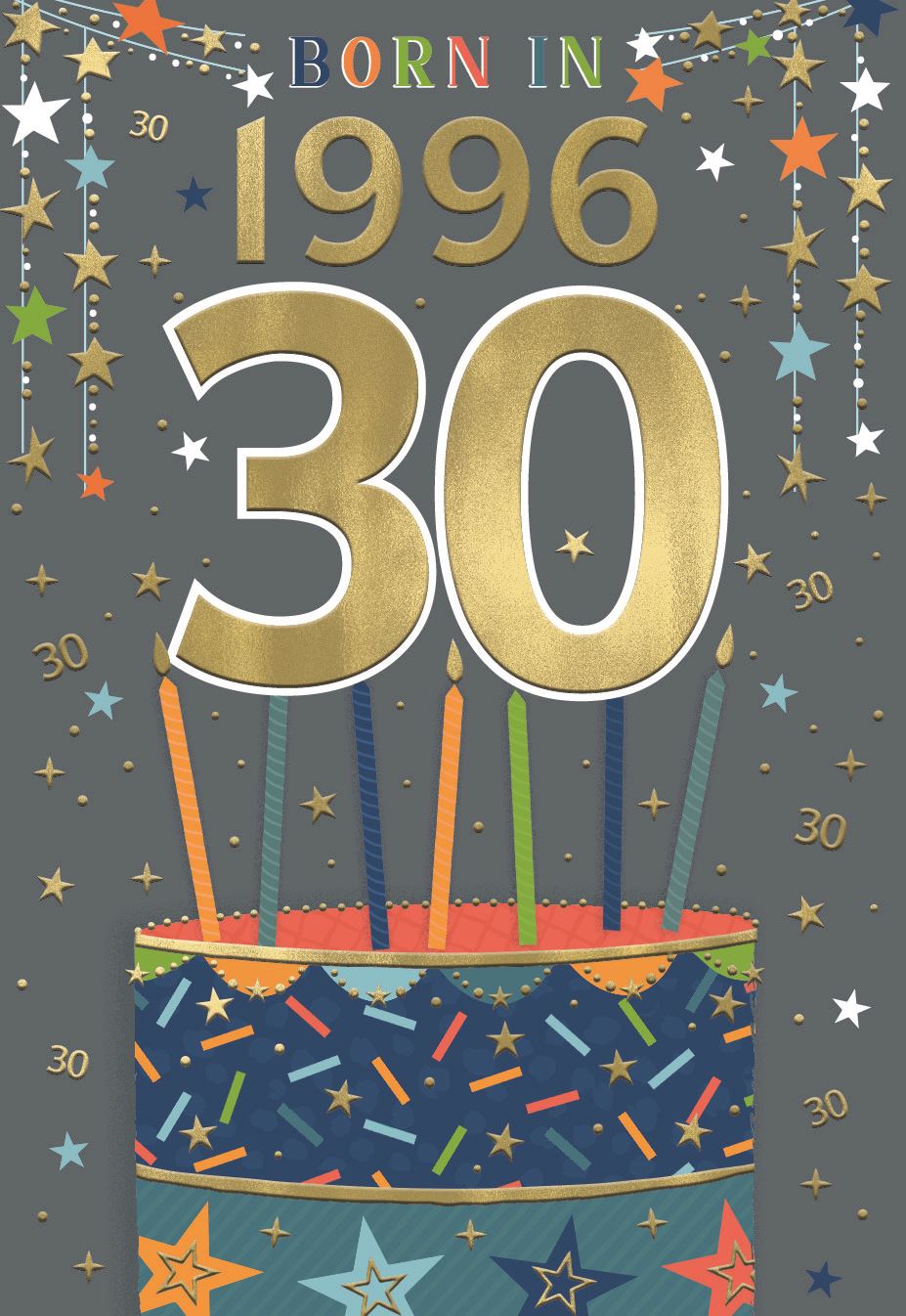 Born in 1996 - 30th birthday card
