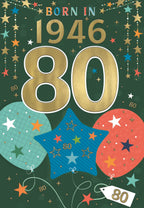 Born in 1946 (male) - 80th birthday card