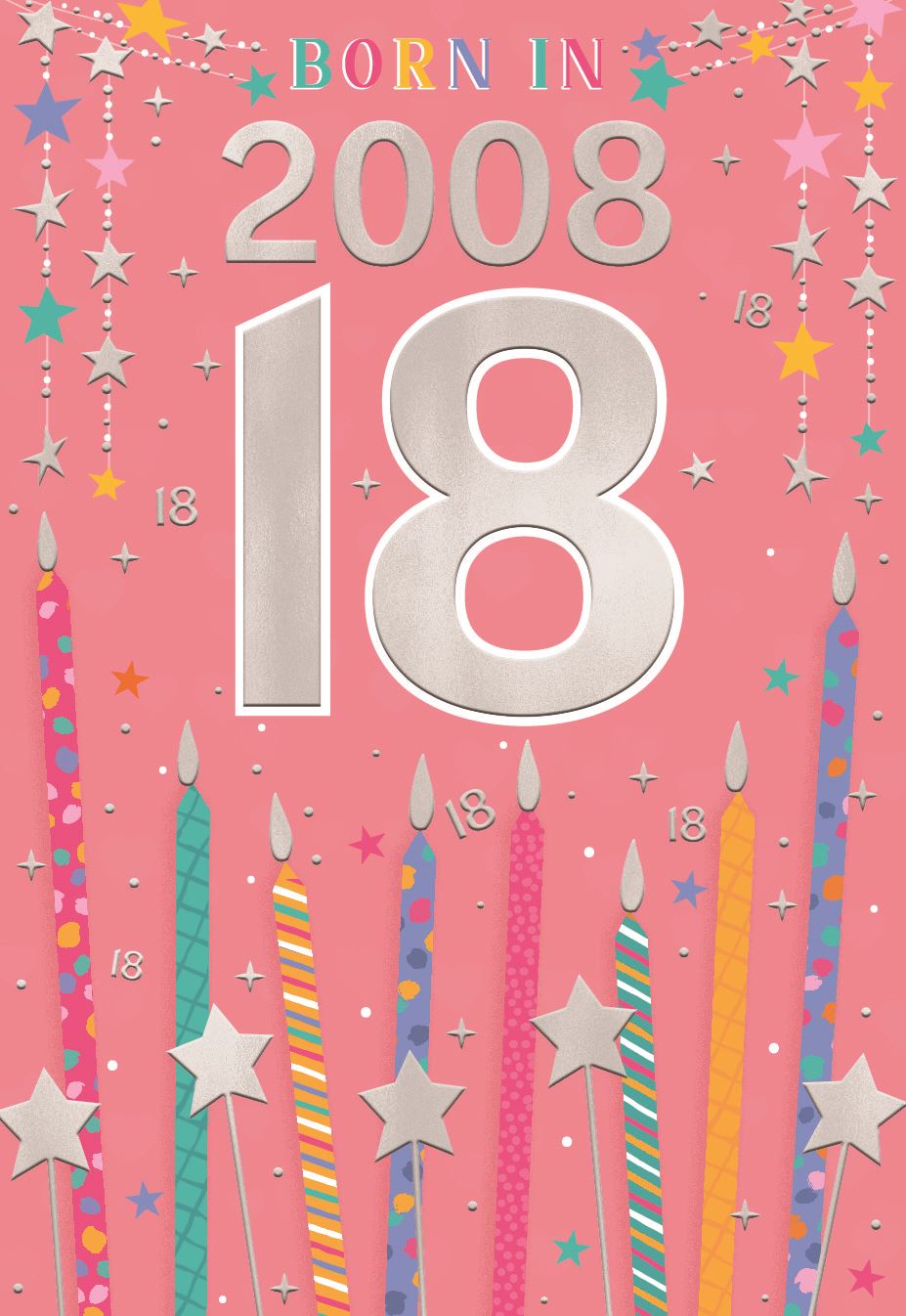Born in 2008 (female)- 18th Birthday card