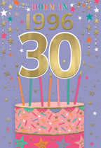 Born in 1996 - 30th birthday card