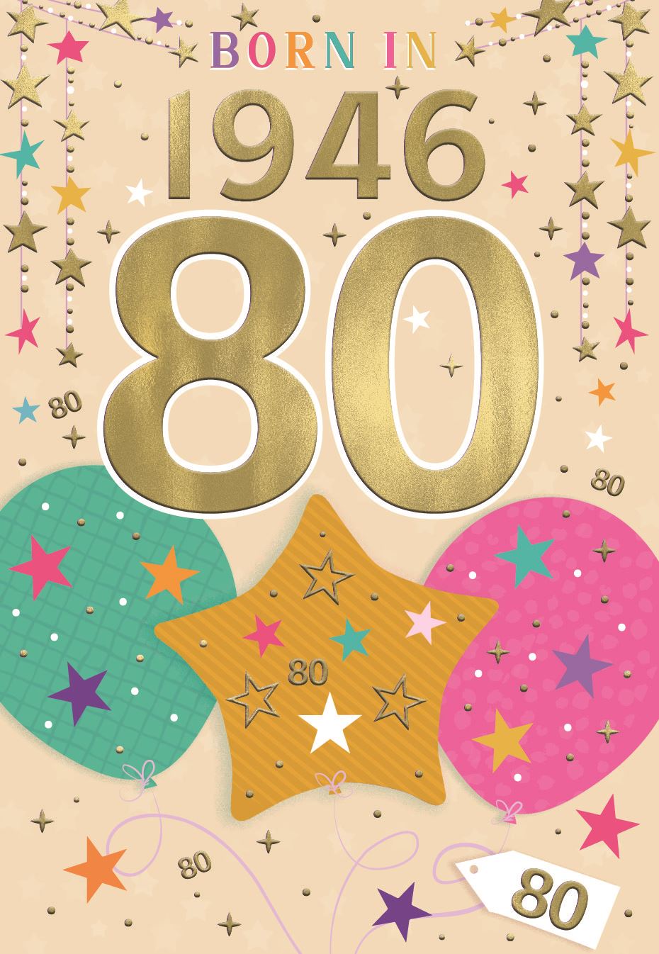 Born in 1946 - 80th birthday card