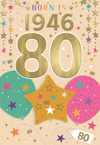 Born in 1946 - 80th birthday card