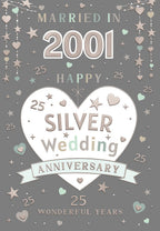 Married in 2001 - 25th Anniversary card