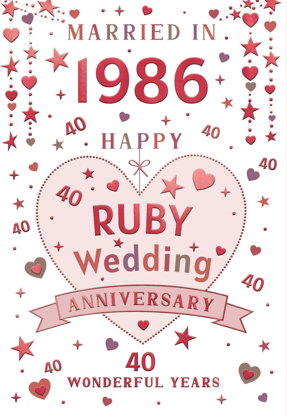 Married in 1986 - 40th Anniversary card