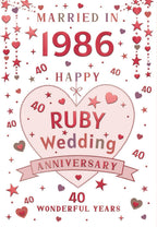 Married in 1986 - 40th Anniversary card