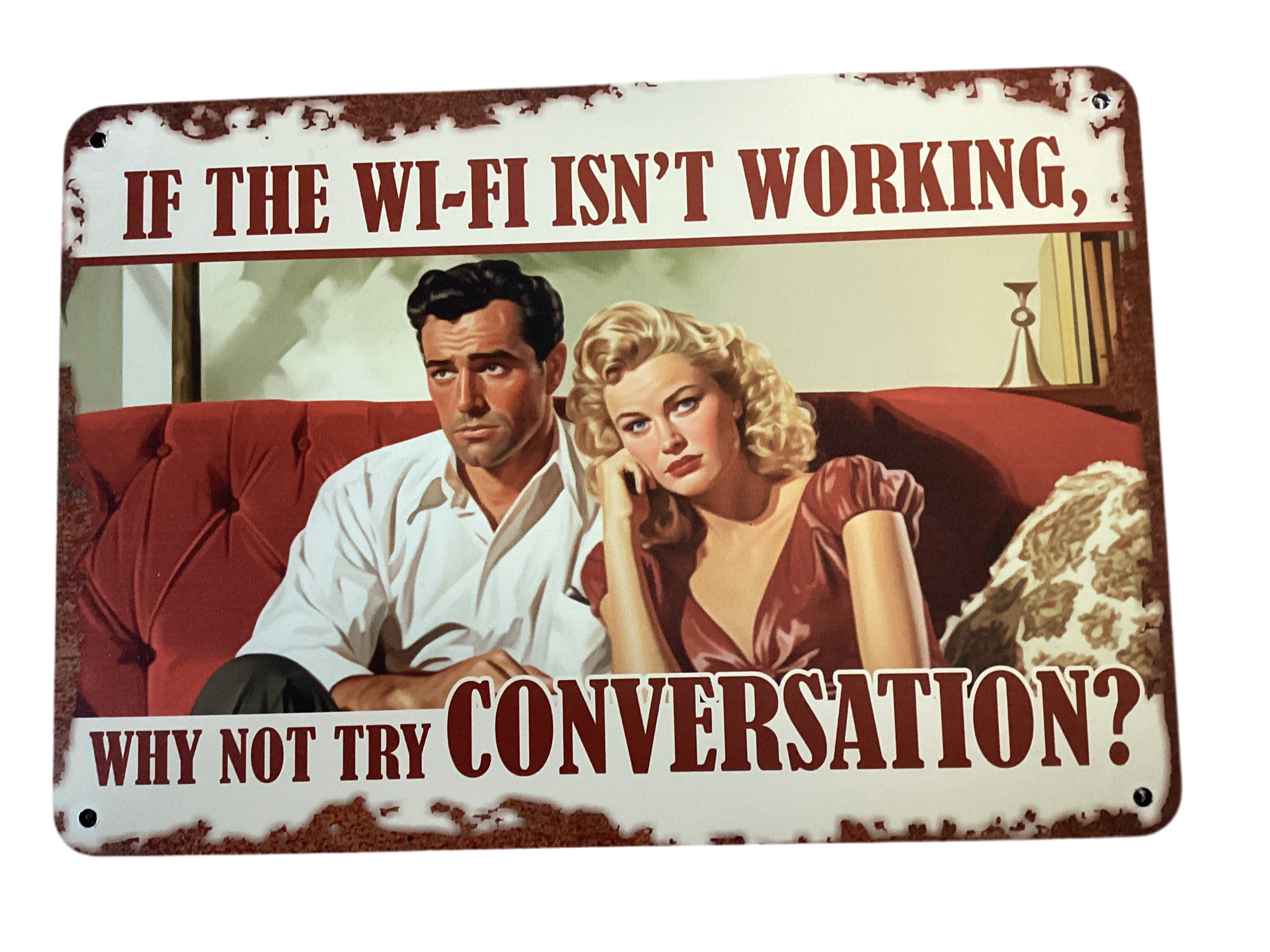 Wifi down - Retro metal sign