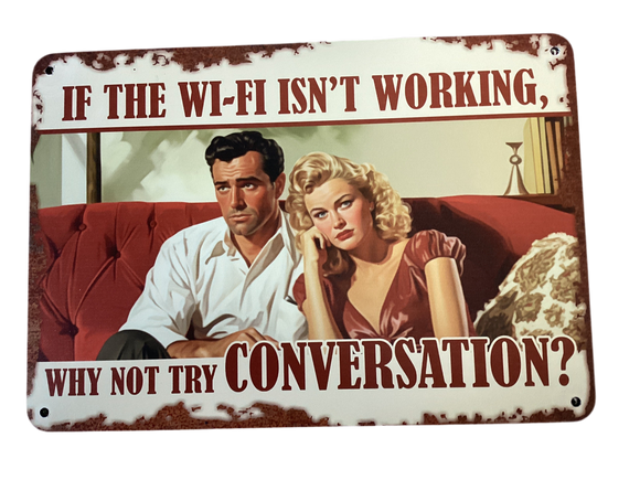 Wifi down - Retro metal sign