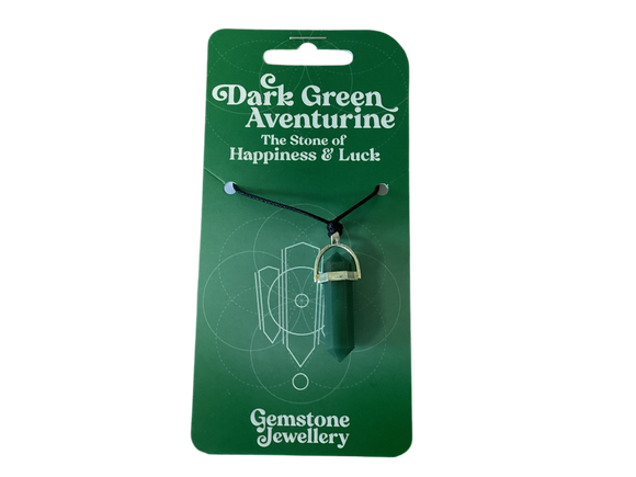 Dark Green Aventurine  Pendant - Gemstone jewellery