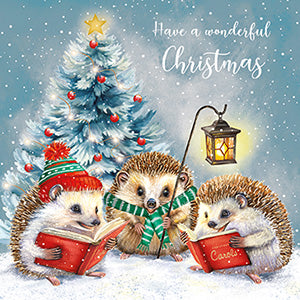 Hedgehog choir - Pack of 6 Charity Christmas cards