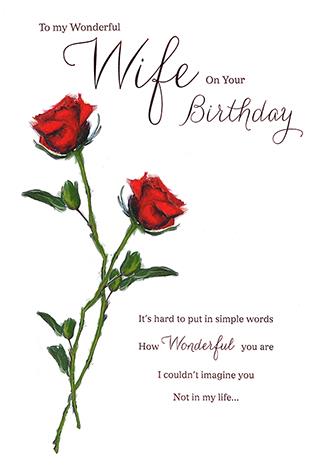 Wonderful Wife on Your Birthday card