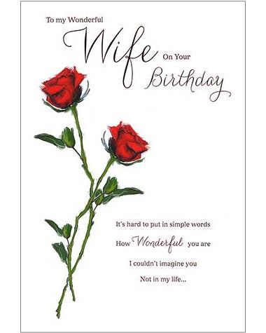 Wonderful Wife on Your Birthday card