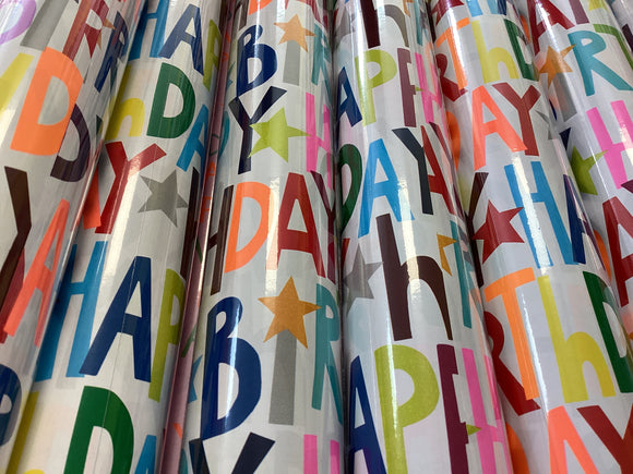 Happy birthday- 4m Roll of Wrapping Paper