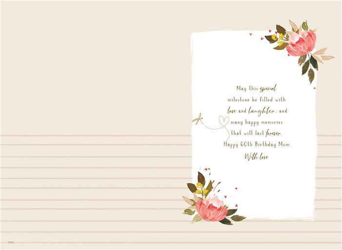 Special Mum on Your 60th Birthday - Birthday Card