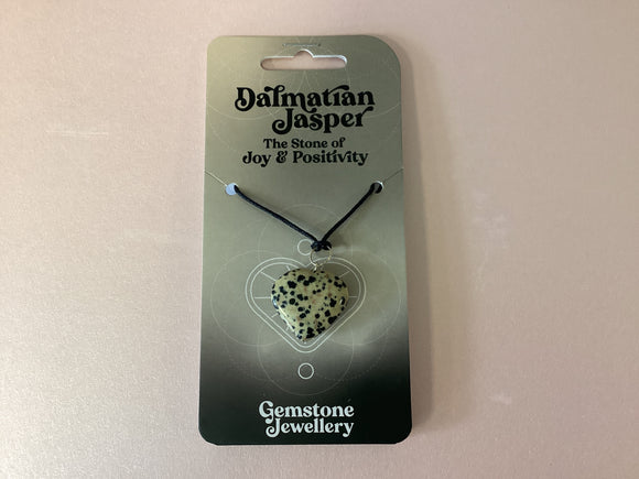 Dalmatian Jasper  heart necklace - Gemstone jewellery