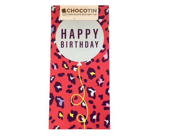 Happy birthday chocolate bar gift tin (red)