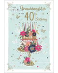 Granddaughter 40th Birthday card