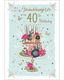 Granddaughter 40th Birthday card