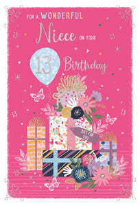 Special Niece on your 13th birthday card