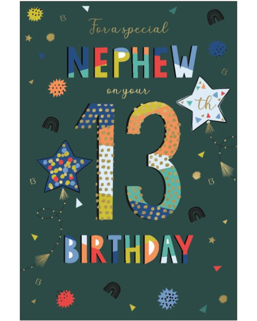 Wonderful Nephew on your 13th Birthday card