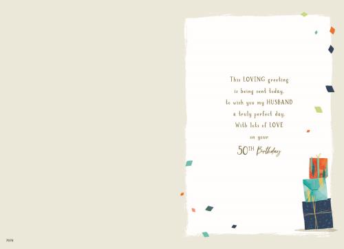 Wonderful Husband 50th Birthday - Birthday Card