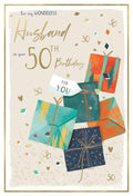 Wonderful Husband 50th Birthday - Birthday Card