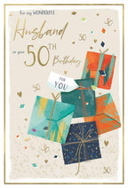 Wonderful Husband 50th Birthday - Birthday Card