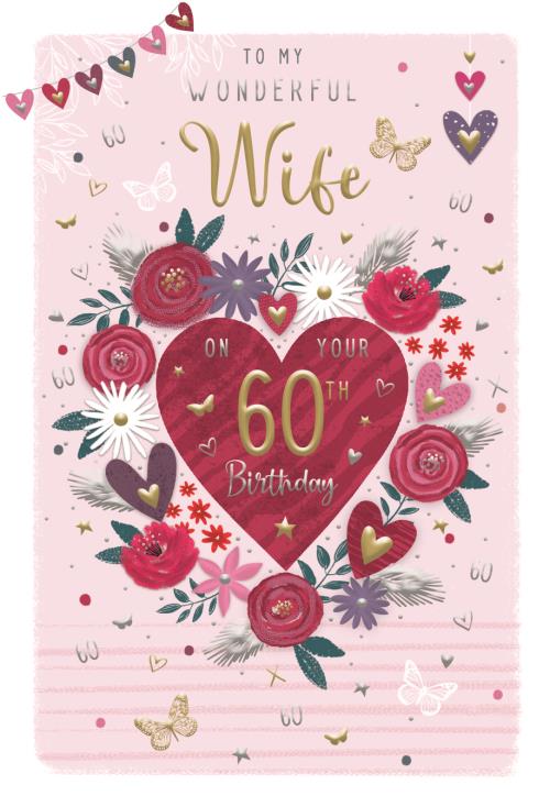 Wonderful Wife 60th Birthday card