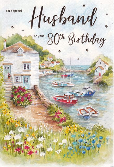 Special Husband on Your 80th Birthday card