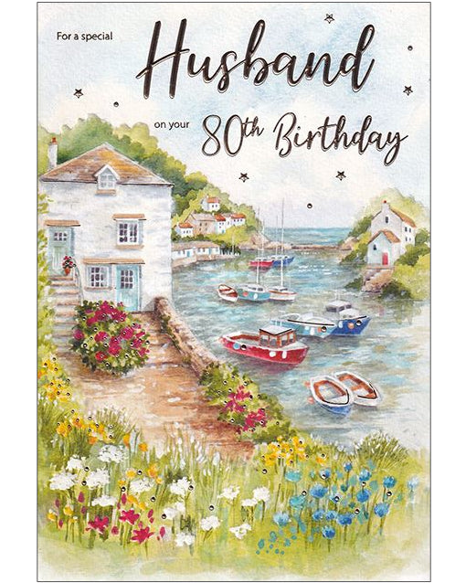 Special Husband on Your 80th Birthday card
