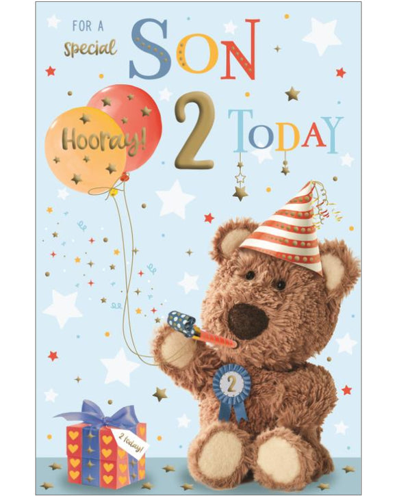 For a Special Son 2nd Birthday card