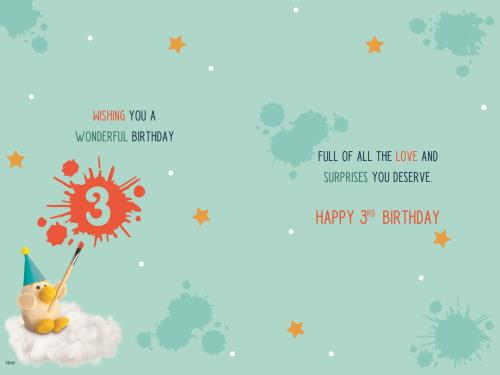 For a very special Grandson on your 3rd Birthday card