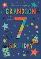 Amazing Grandson on your 7th Birthday card