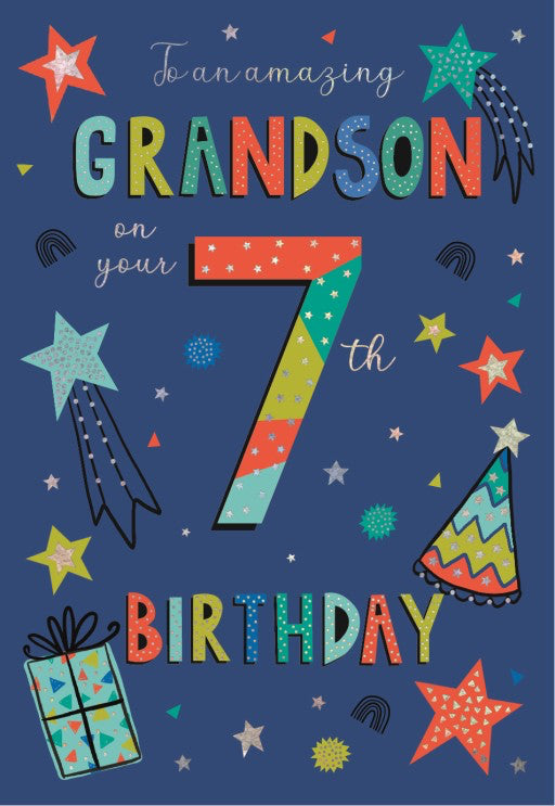 Amazing Grandson on your 7th Birthday card