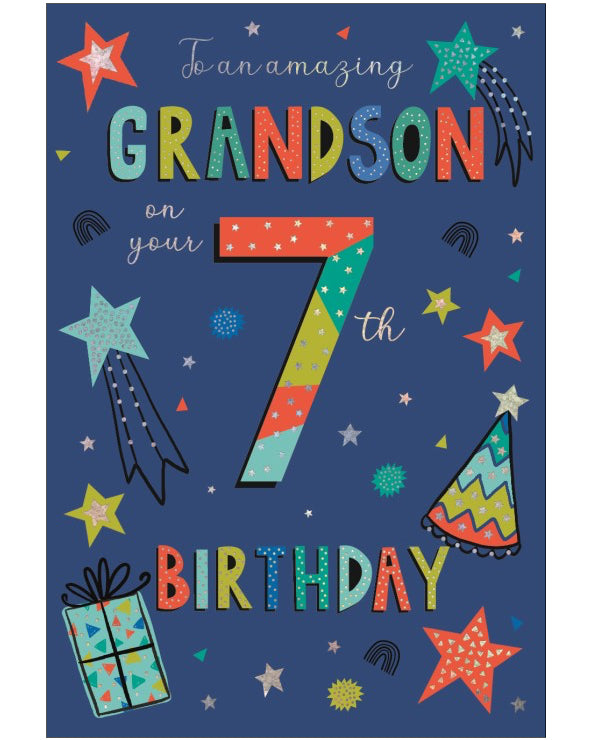 Amazing Grandson on your 7th Birthday card