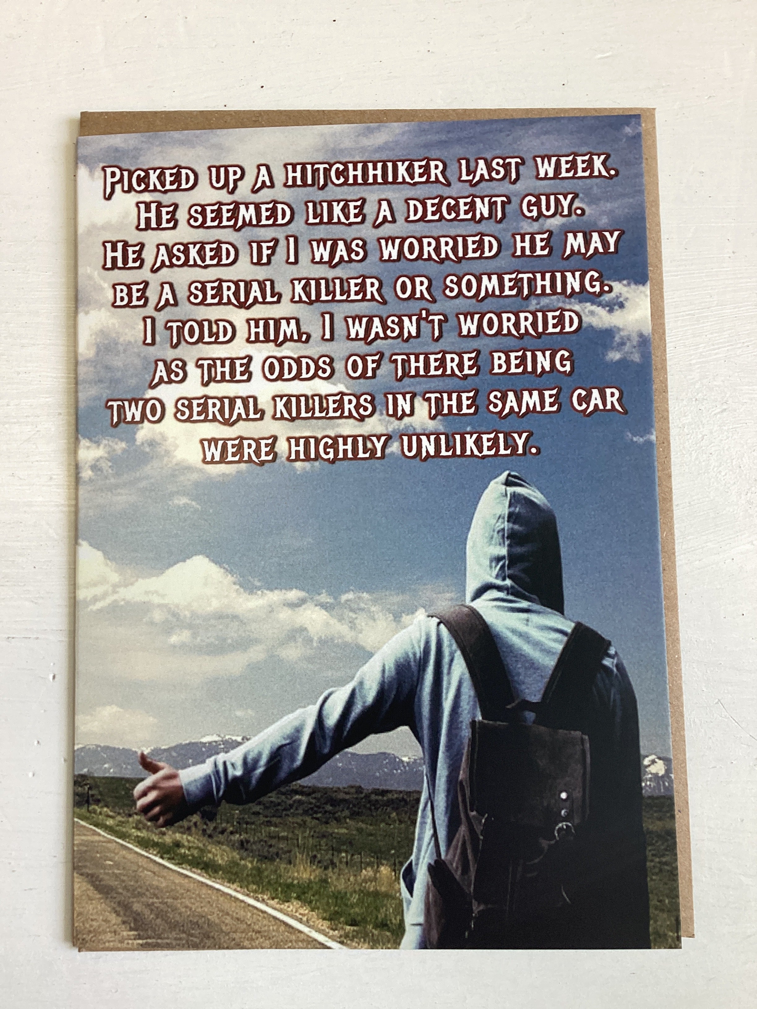 The Hitchhiker....- Cowshed birthday card
