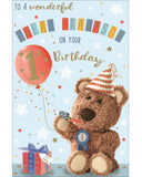 Barley the Brown Bear - Great Grandson 1st Birthday card
