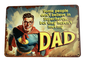 Superhero Dad - vintage metal sign