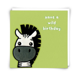Ezra the Zebra -soft patch birthday card