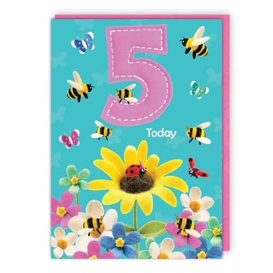 Sunflower with insects -  5 Today birthday card