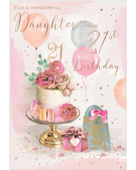 Wonderful Daughter 21st Birthday card