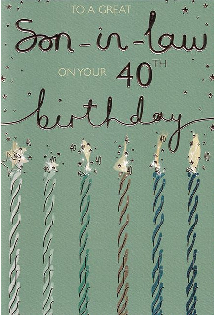 Great Son-in-law on Your 40th Birthday card