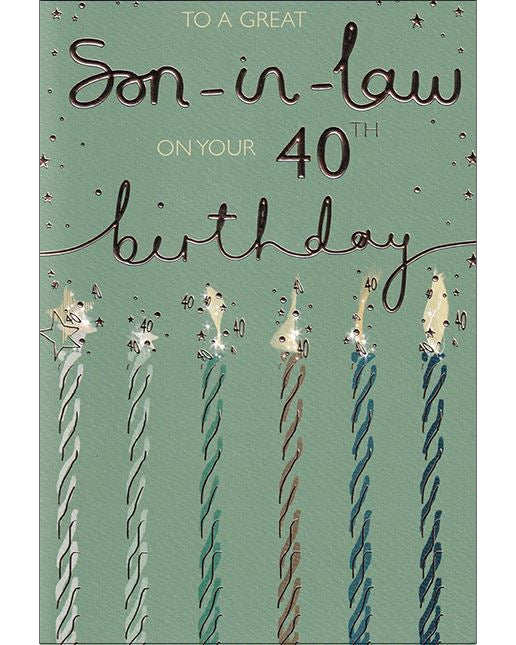 Great Son-in-law on Your 40th Birthday card